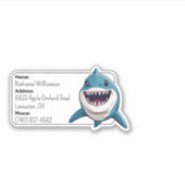 Toothy Shark Bagage ID  Sticker (Voorkant)