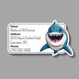 Toothy Shark Bagage ID Sticker