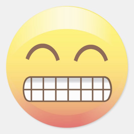 Toothy Smile Yellow Emoji Sticker (Voorkant)