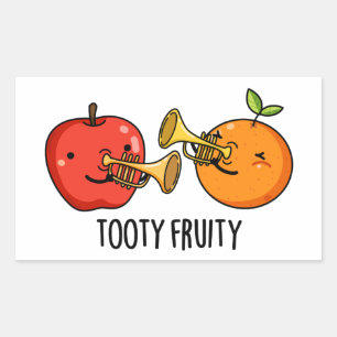 Tooty Fruity Fruit Musician Pun Rechthoekige Sticker