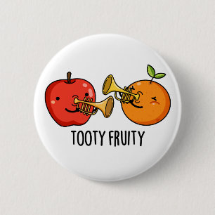 Tooty Fruity Fruit Musician Pun Ronde Button 5,7 Cm