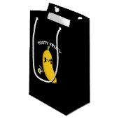 Tooty Fruity Funny Banana Fruit Pun Dark BG Klein Cadeauzakje (Voorkant Gekanteld)