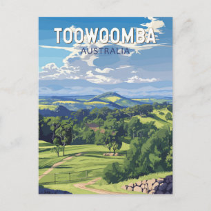Toowoomba Australië Travel Art Vintage Briefkaart
