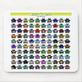 Top 100 van kikkers Mousepad Muismat