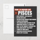 Top 10 Rules of Pisces zodiac gift horoscope Briefkaart (Voorkant / Achterkant)