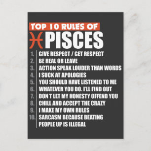 Top 10 Rules of Pisces zodiac gift horoscope Briefkaart
