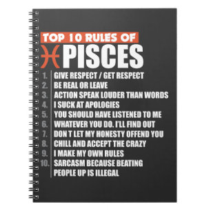 Top 10 Rules of Pisces zodiac gift horoscope Notitieboek