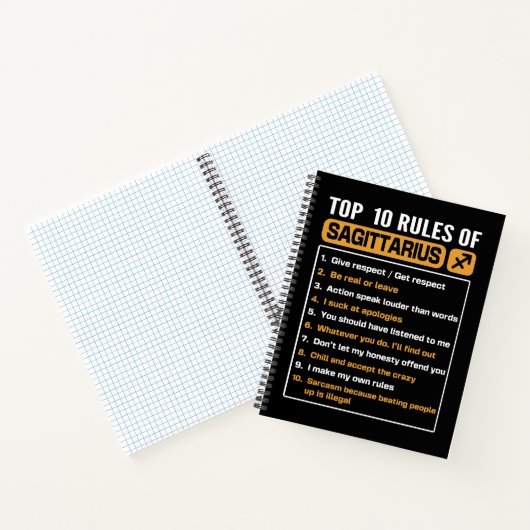 Top 10 Rules Of Sagittarius, Sagittarius Traits Ru Notitieboek (Binnen)