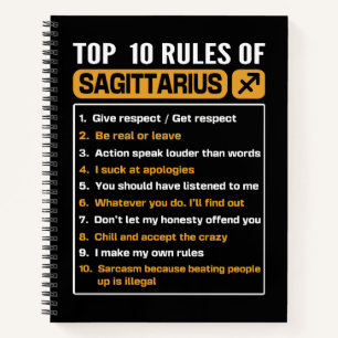 Top 10 Rules Of Sagittarius, Sagittarius Traits Ru Notitieboek