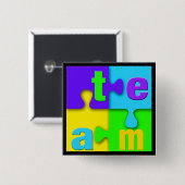 Top 10! Team Puzzle Pins Vierkante Button 5,1 Cm (Voorkant /achterkant)