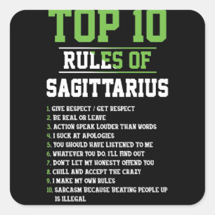 Top 10 van Sagittarius Birthday Horoscope Vierkante Sticker