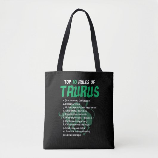 Top 10 van Taurus Zodiac Birthday Gift Draagtas (Voorkant)