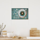 Top 3 Hippie Wall Art Poster Just Breathe Poster (Cuisine)