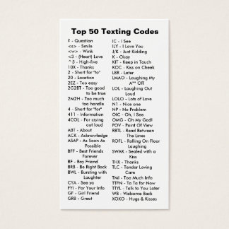 Top 50 des codes de SMS Internet / Cellule