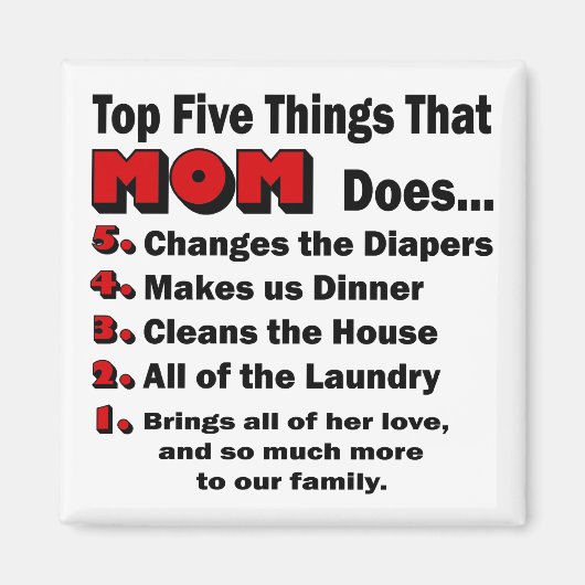 Top 5 des choses que maman fait aimant (Devant)