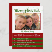 Top 5 van de kerst kaart (Voorkant / Achterkant)