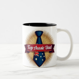 Top Aussie Dad Patriotic Australian Father's Day Tweekleurige Koffiemok