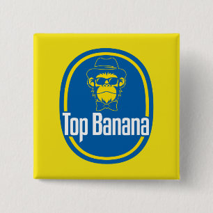 Top Banaan 2 inch vierkante knop Button 5,1 Cm