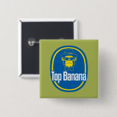 Top Banana 2-inch Square Button (Voorkant /achterkant)
