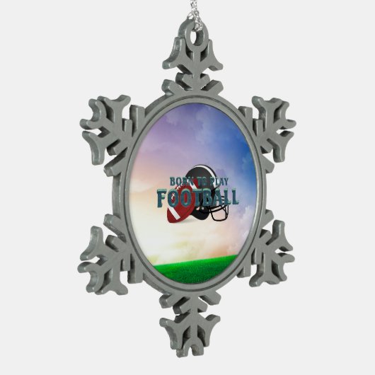 TOP Born to Play Football Tin Sneeuwvlok Ornament (Links)