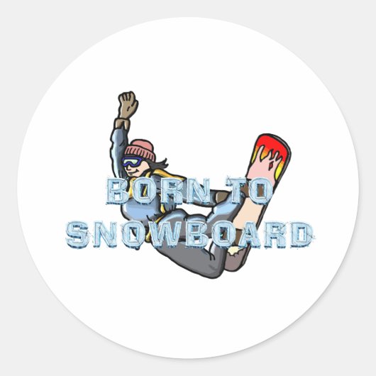 TOP Born to Snowboard Ronde Sticker (Voorkant)