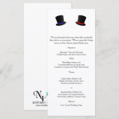 Top Chapeaux et Bow Cravate Gay Mariage Menu (Devant / Derrière)