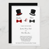 Top Chapeaux et Bow Cravates Gay Faire-part de mar (Devant / Derrière)