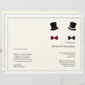 Top Chapeaux et Bow Cravates programme de mariage (Devant / Derrière)