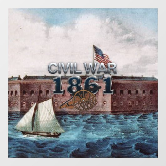 TOP Civil War 1861 Window Cling Raamsticker (Vel)