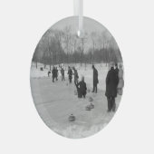 TOP Curling Vieux Ornement en verre de l'école (Avant droite)