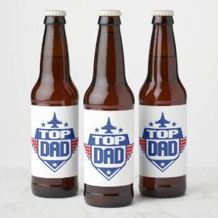 Top Dad vliegtuig Bier Etiket