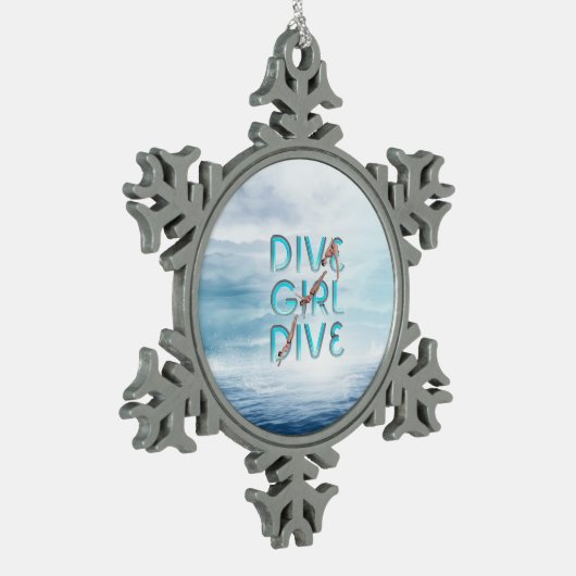 TOP Dive Girl Dive Dive Tin Sneeuwvlok Ornament (Links)