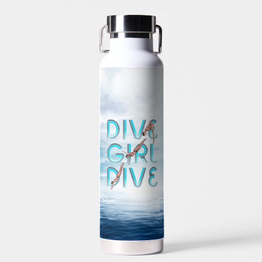TOP Dive Girl Dive Dive Waterfles (Voorkant)
