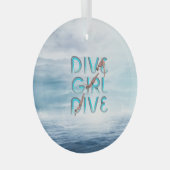 TOP Dive Girl Dive Glass Ornament (Voorkant Rechts)