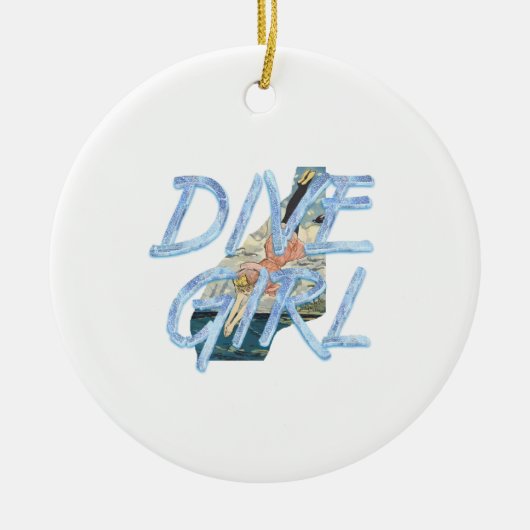 TOP Dive Girl Keramisch Ornament (Voorkant)