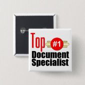 Top Document Specialist Vierkante Button 5,1 Cm (Voorkant /achterkant)