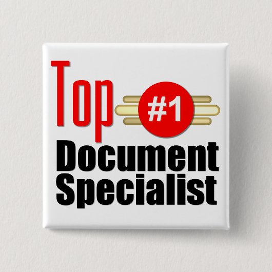 Top Document Specialist Vierkante Button 5,1 Cm (Voorkant)