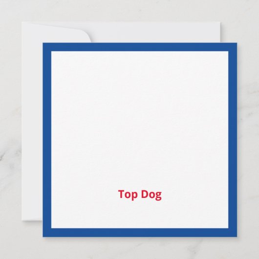 Top Dog in Aviator Kostuum Flat Note Kaart (Achterkant)