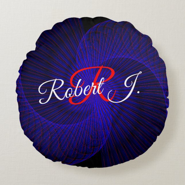 Top Down Dual Funnel Geometric Round Pillow Rond Kussen (Voorkant)