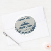 Top eerst dan open ronde sticker (Envelop)