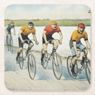 TOP-fietsende oude school Vierkante Kartonnen Onderzetter