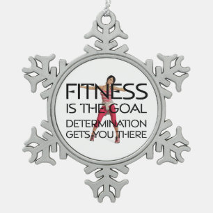 TOP Fitness Goal Tin Sneeuwvlok Ornament