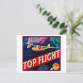 Top Flight Oranje LabelTustin, CA Briefkaart (Staand voorkant)
