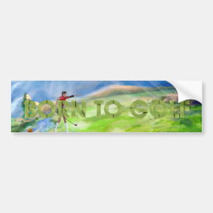 TOP Geboren om te Golfen Bumpersticker