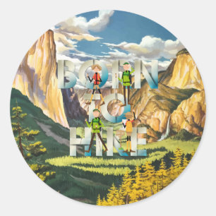 TOP Geboren om te Wandelen Ronde Sticker