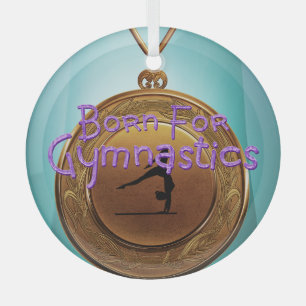 TOP Geboren voor Turnen Glazen Ornament