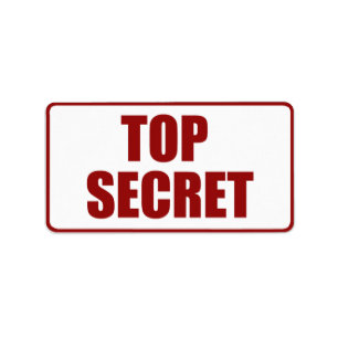 Top Geheim Medium size label