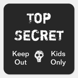 Top Geheime Kinder Vierkante Sticker