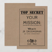 Top Geheime Missie - Junior Bruidsjonker Voorstel Kaart (Voorkant / Achterkant)