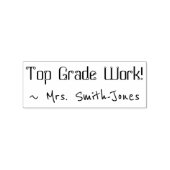 "Top Grade Work!" + Rubber Stamp naam leraar Rubberstempel (Afrduk)